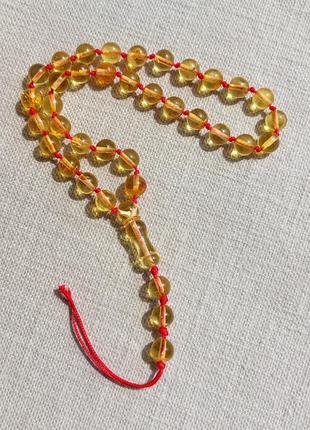 Мусульманские янтарные сапоги из натурального прозрачного янтаря, янтарное четки 33...