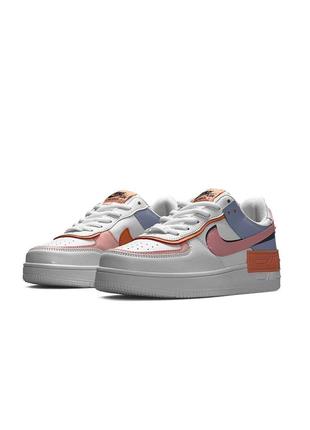 Женские кроссовки nike air force 1 shadow white orange sky7 фото