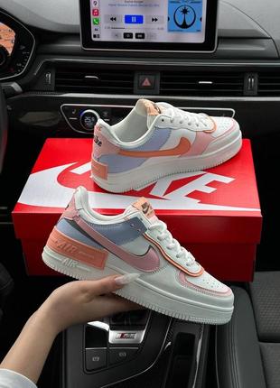 Женские кроссовки nike air force 1 shadow white orange sky