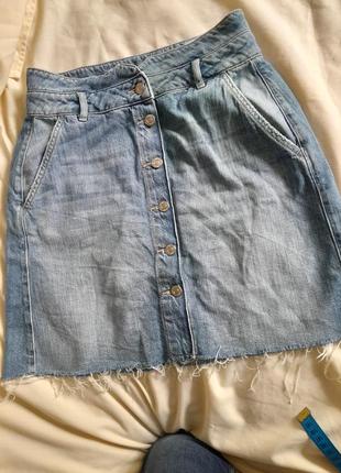 Юбка юбка джинсовая состаренная
