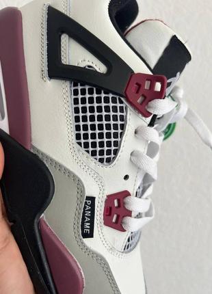 Nike air jordan retro 4 white purple x psg новинка женские кроссовки найк джордан белые бордовые жіночі бордові білі кросівки8 фото