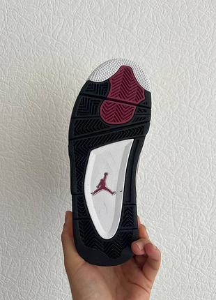 Nike air jordan retro 4 white purple x psg новинка женские кроссовки найк джордан белые бордовые жіночі бордові білі кросівки5 фото