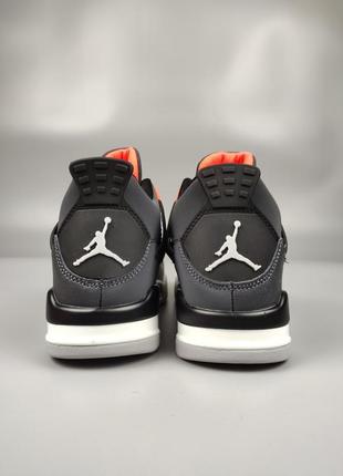 Кроссовки nike air jordan 4 retro navy gray orange9 фото