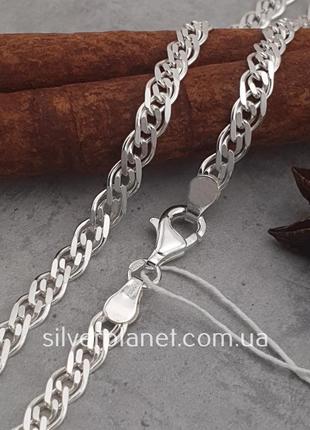 Жіночий срібний ланцюжок снейк тонда змійка. біла кругла цепочка на шию срібло 9257 фото