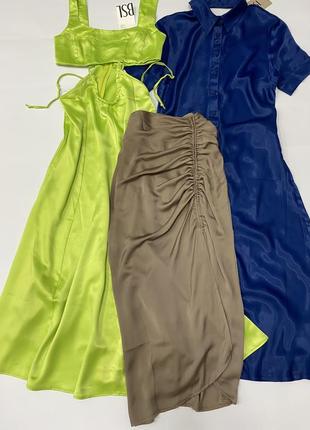 Роскошная новая сатиновая юбка со сборкой меди bsl юбка мыды1 фото