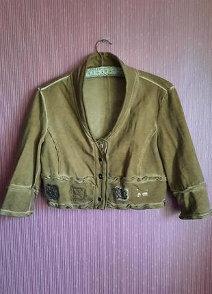 Дизайнерский укороченный жакет болеро от elisa cavaletti линия bottega, как zimmermann