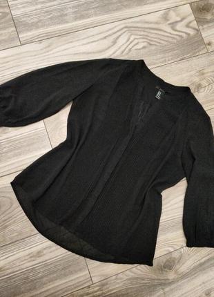 Базовая классическая черная шифоновая блуза