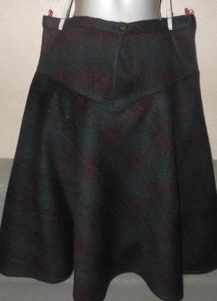 Шерстяная юбка полусолнце зимняя теплая под полушубок2 фото