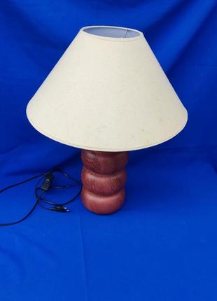 Настольная лампа прикроватная на тумбочку с абажуром керамическая