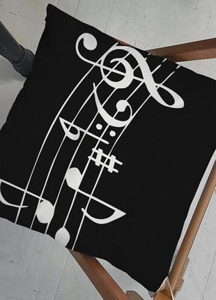 Подушка на стілець із зав'язками ноти 40х40х4 см (pz_23a005)