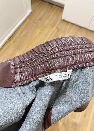 Юбка zara из эко кожи5 фото