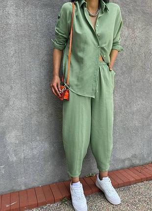 Оливка костюм двойка