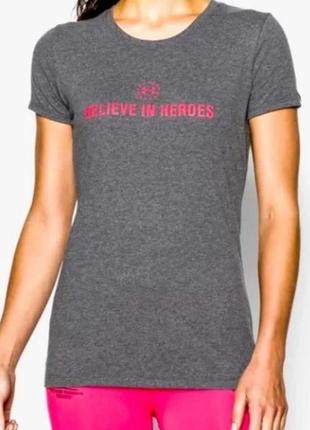 Женская футболка under armour heat gear believe in heroes (l)