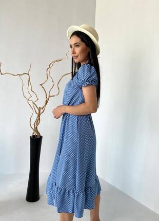 Сукня синя міді6 фото