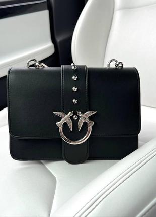 Женская сумка через  плечо pinko classic love bag black / silver