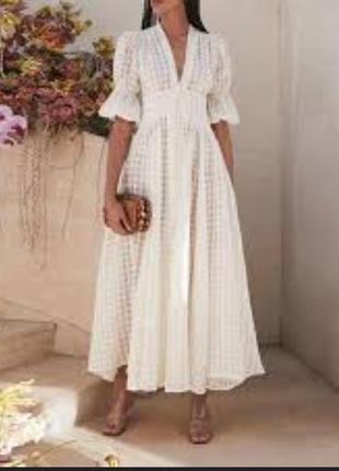 Романтична сукня плаття міді об'ємні рукава бренд shein