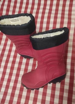 Гумові чоботи детские резиновые сапоги(чоботи) со съемным утеплителем на девочку impidimpi 24