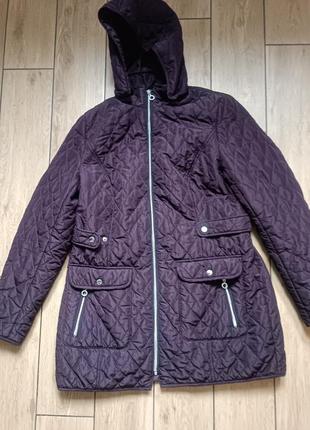 Ягідне стьобане пальто на блискавці, ecorepel®, tchibo німеччина , розмір наш 48-50 42 євро в ідеал5 фото