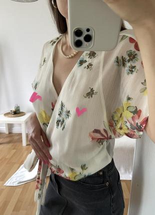 📎 блузка на запах zara 🌸2 фото