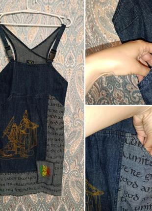 Стильный джинсовый сарафан 5