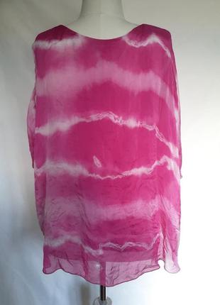 Віскоза/шовк. натуральна рожева шовкова віскозна блуза, блузка2 фото