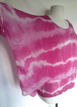 Вискоза/шелк. натуральная розовая шелковая вискозная блуза, блузка6 фото