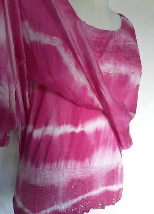 Віскоза/шовк. натуральна рожева шовкова віскозна блуза, блузка7 фото