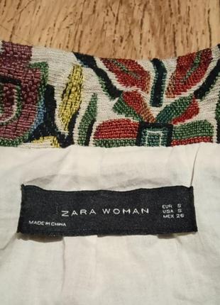 Zara вінтажний жакардовий піджак пальто принтований р 429 фото