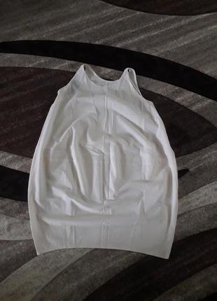Молочне невагоме італійське плаття балон з кишенями купро котон1 фото