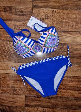 Купальник с чашкой полоса same game (38в) электрик