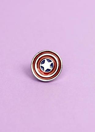 Значок пин капитана америка, captain america pin, брошка супергерой, эмалированная брошь3 фото