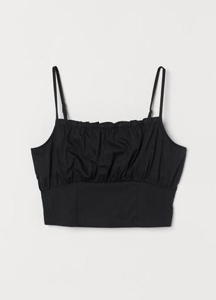 Топ, топик, кроп топ, черный, h&m