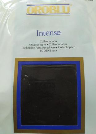 Женские капроновые колготки oroblu intense 80 den с лайкрой (без шортиков) черные 1-ка