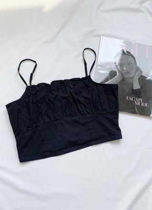 Топ, топик, кроп топ, черный, h&m