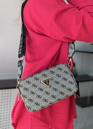 Стильна сіра жіноча сумочка кросс-боді, люкс7 фото