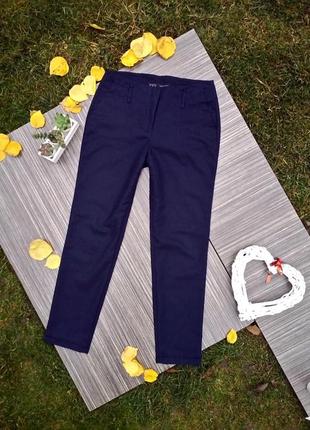 Классические укорочённые синие брюки от zara 36 размер1 фото
