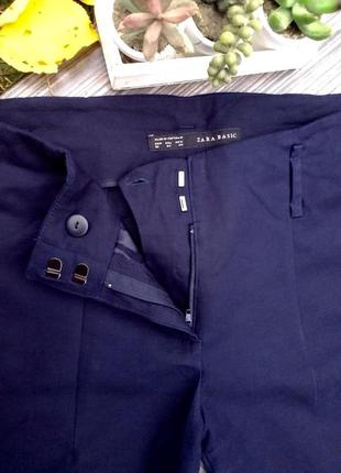 Классические укорочённые синие брюки от zara 36 размер2 фото