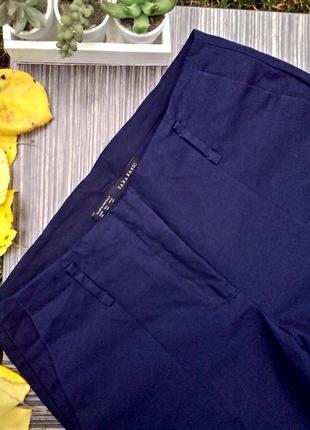 Классические укорочённые синие брюки от zara 36 размер4 фото