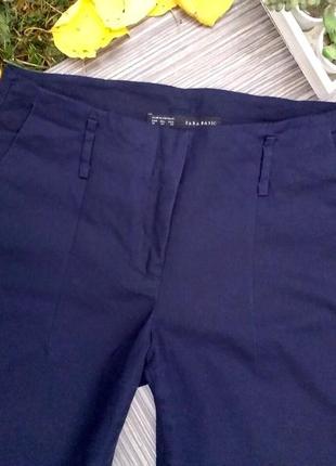 Классические укорочённые синие брюки от zara 36 размер7 фото