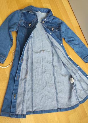 Джинсовое платье джинсовый плащ  длинная джинсовая курточка куртка2 фото