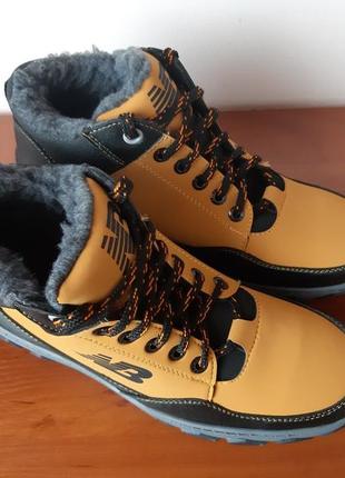 Ботинки мужские зимние желтые теплые удобные8 фото