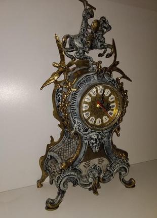 Бронзовые винтажные часы "всадник" арт. 0427