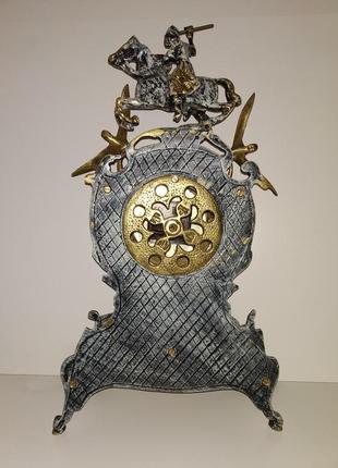 Бронзовые винтажные часы "всадник" арт. 0427