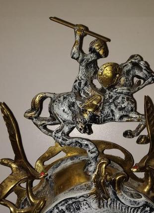 Бронзовые винтажные часы "всадник" арт. 0427