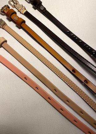 Женский ремень беж 1см кожаный, ремень из натуральной кожи женский бежевый ремень...