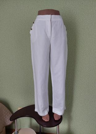 Льняные брюки с подкладкой4 фото