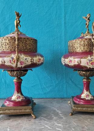 Керамічні вази з бронзою limoges арт. 01254 фото