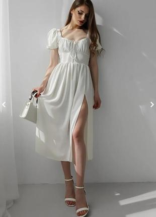 Новое эффектное белое платье