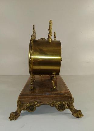 Бронзовые часы на мраморе "всадник с лошадью" арт. 0314