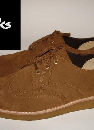 Туфлі замшеві чоловічі коричневі clarks 43,44р.2 фото